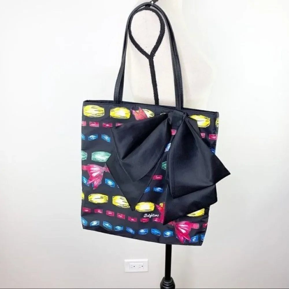 Brighton Take a Beau Black Large Bow Tote Bag Shopper Handbag Purse‎